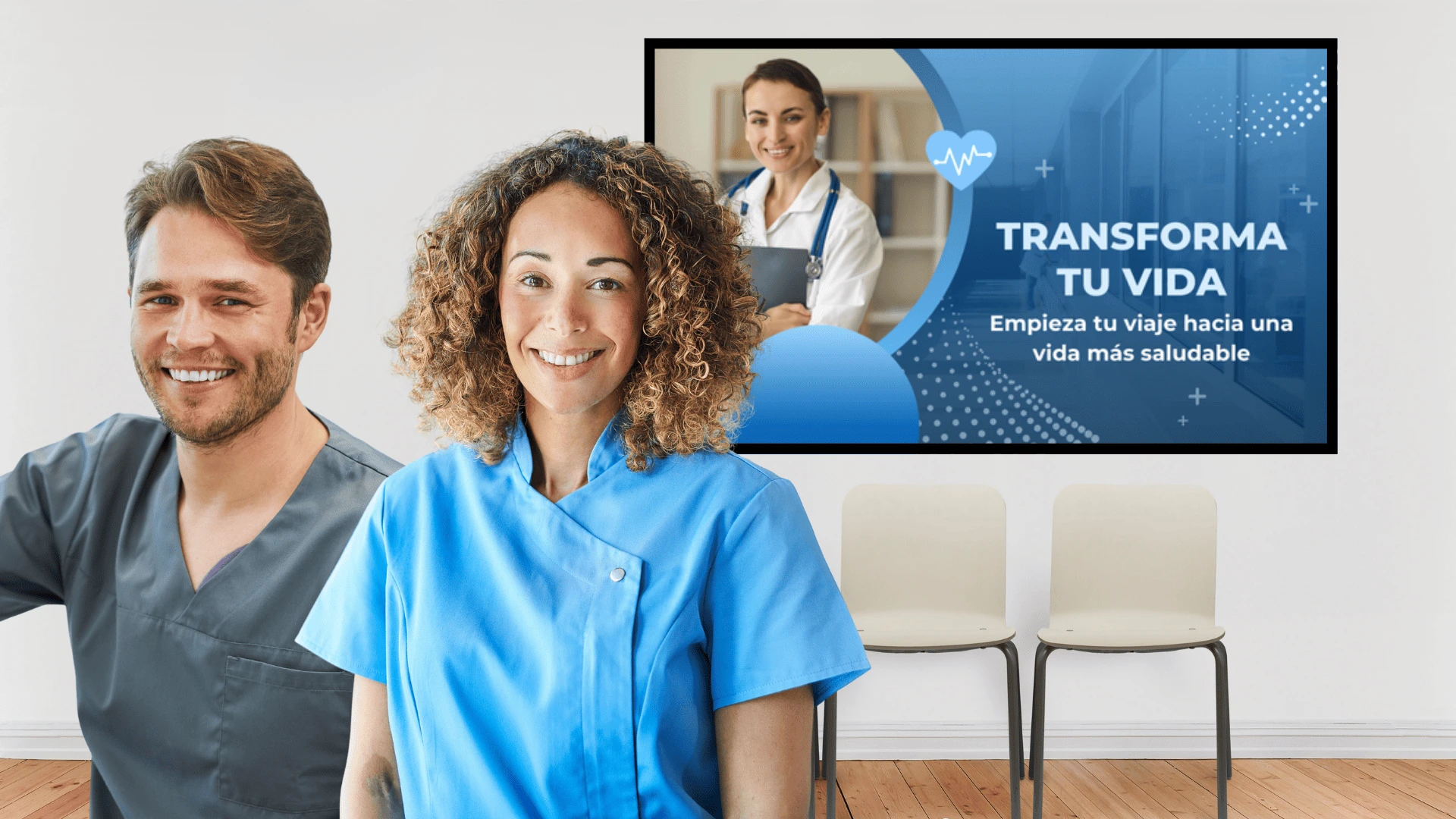 Gestor de pantallas para centros de salud, clínicas y farmacias